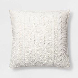 2 Oversized Cable Knit Chenille Throw Pillow - Threshold